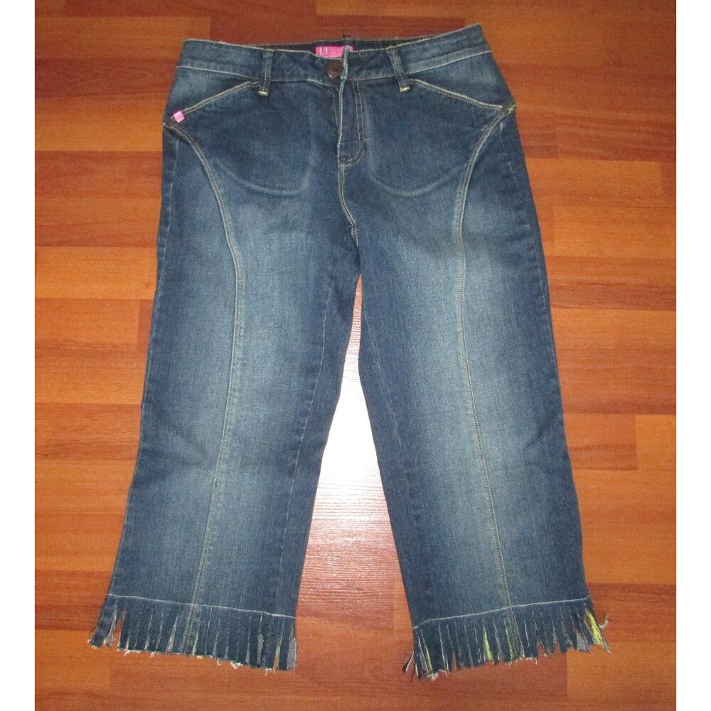 BCBGirls Denim Fringed Capris - Sz 10 - NEW